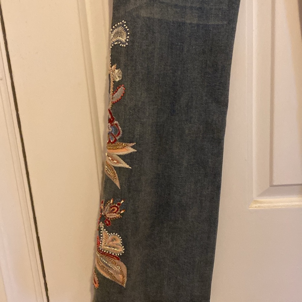 Soft Surroundings Boot Cut Embroidered Jeans - Picture 9 of 11